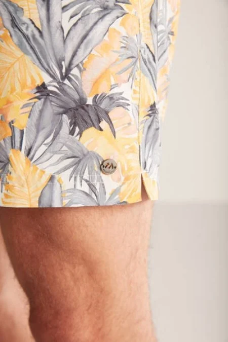 Palmiye Desen Sarı-Gri Quick Dry Mayo