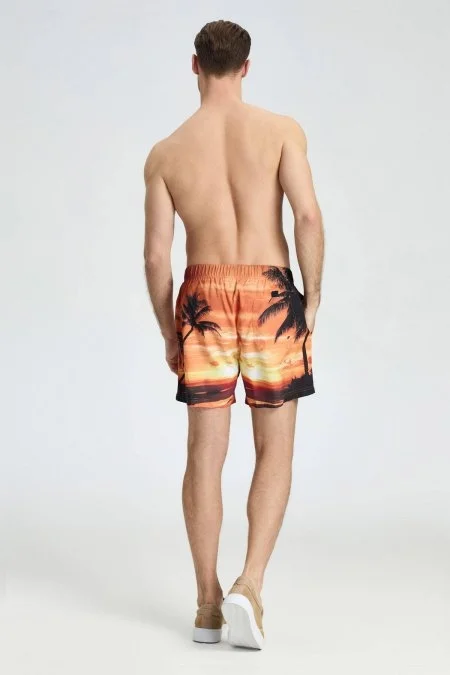 Palmiye Desen Turuncu Quick Dry Mayo