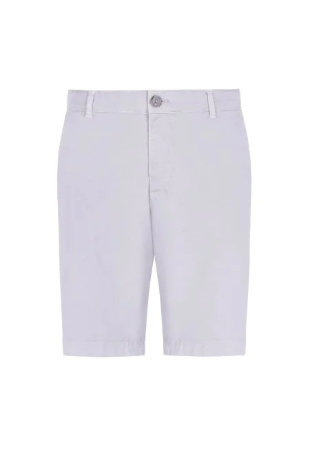 Açık Gri Pamuk Chino Bermuda Şort
