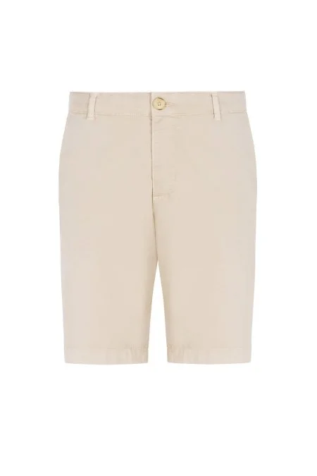 Kum Rengi Pamuk Chino Bermuda Şort