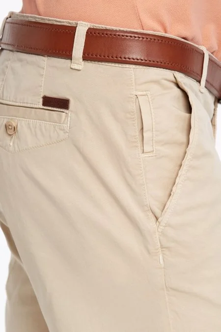 Kum Rengi Pamuk Chino Bermuda Şort