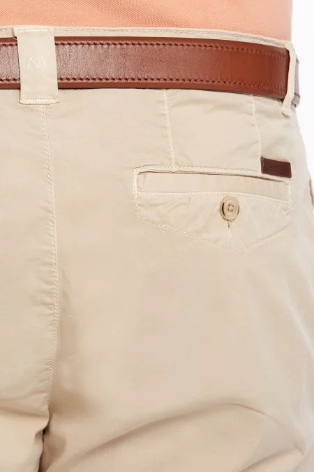 Kum Rengi Pamuk Chino Bermuda Şort
