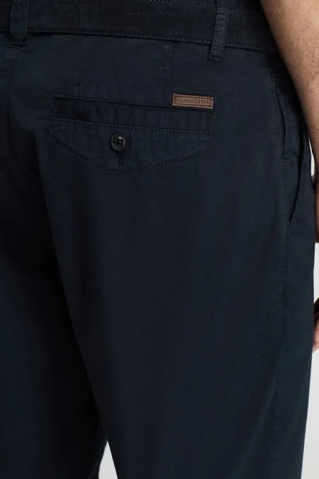 Lacivert Pamuk Chino Bermuda Şort