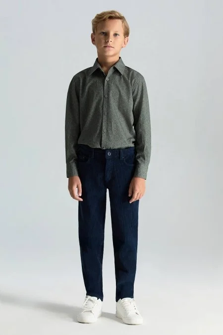 Pamuk Karışım 5 Cep Lacivert Kadife Çocuk Pantolon