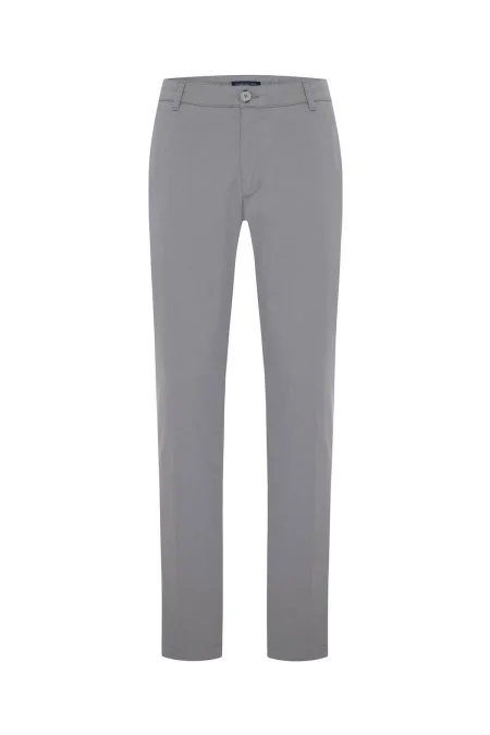 Pamuk Karışım Açık Gri Yazlık Chino Pantolon