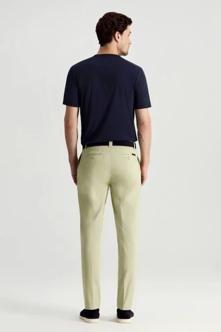 Pamuk Karışım Açık Yeşil Yazlık Chino Pantolon