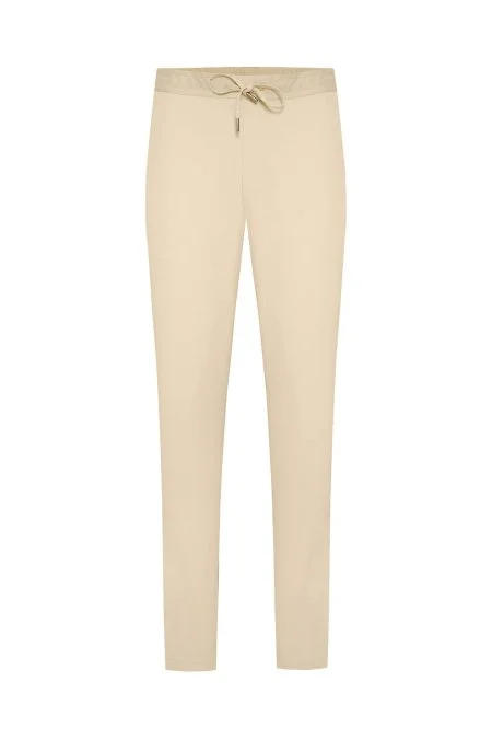 Pamuk Karışım Relax Fit Jogger Bej Chino Pantolon