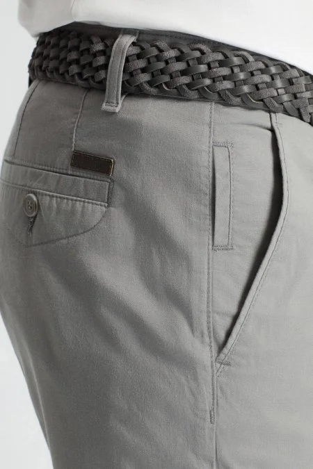 Pamuk Karışım Açık Gri Chino Şort