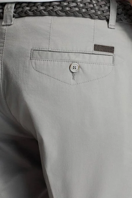 Pamuk Karışım Açık Gri Chino Şort