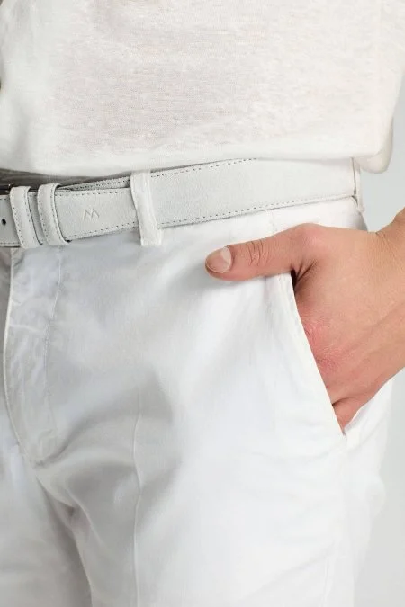 Pamuk Karışım Beyaz Chino Şort