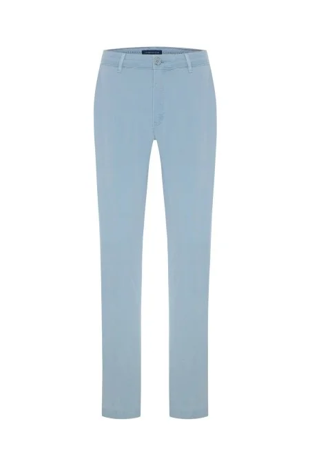 Pamuk Karışım Gök Mavisi Yazlık Chino Pantolon