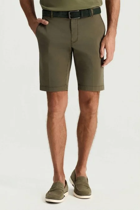 Pamuk Karışım Haki Chino Şort