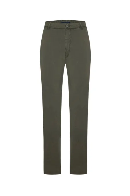 Pamuk Karışım Haki Yazlık Chino Pantolon