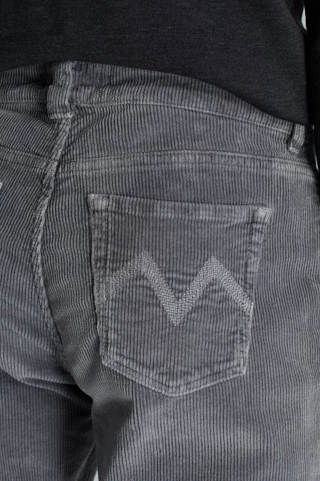 Pamuk Karışım 5 Cep Koyu Gri Kadife Pantolon