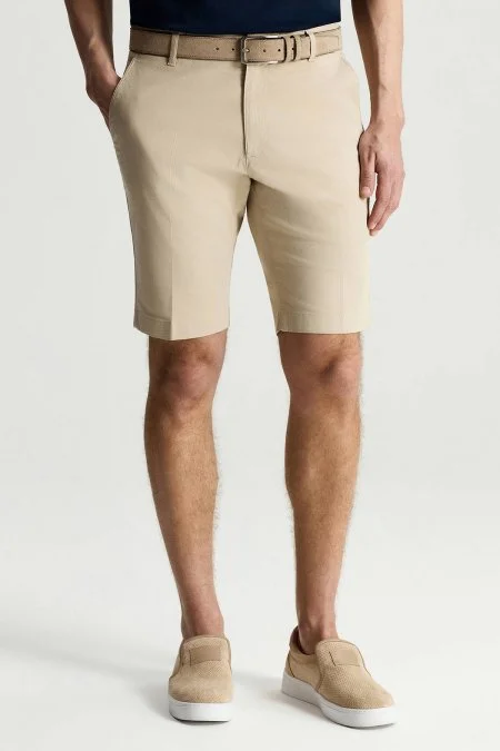 Pamuk Karışım Krem Chino Şort