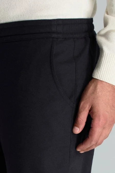 Pamuk Karışım Relax Fit Jogger Lacivert Chino Pantolon