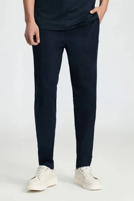 Pamuk Karışım Lacivert Relax Fit Jogger Pantolon