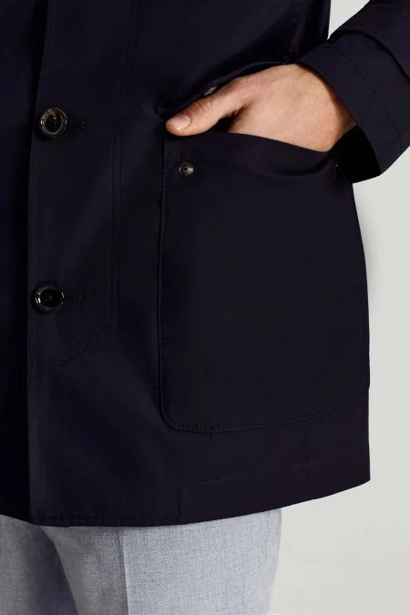 Pamuk Karışım Lacivert Trençkot