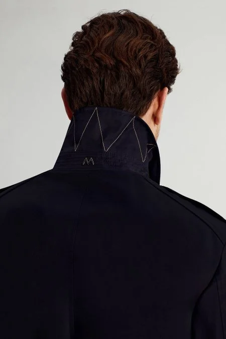 Pamuk Karışım Lacivert Trençkot