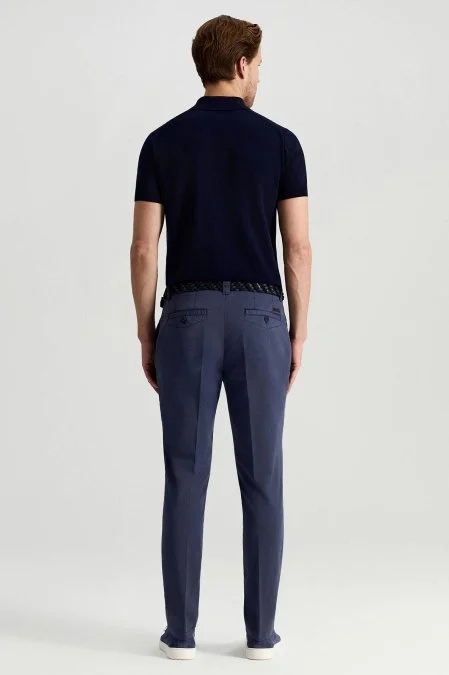 Pamuk Karışım Mavi Yazlık Chino Pantolon