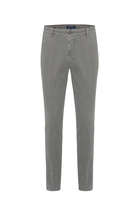 Pamuklu Orta Gri Regular Fit Chino Pantolon
