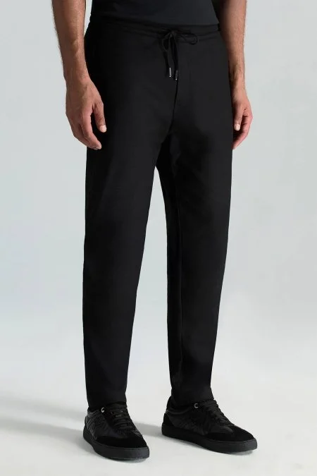 Pamuk Karışım Relax Fit Jogger Siyah Chino Pantolon Pamuk Karışım Relax Fit Jogger Siyah Chino Pantolon