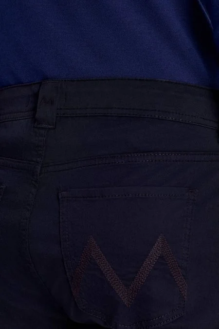 Pamuk Karışım Slim Fit 5 Cep Lacivert Yazlık Chino Pantolon