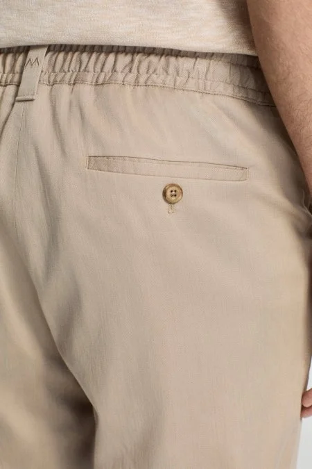 Pamuk Karışım Kum Rengi Relax Fit Jogger Pantolon