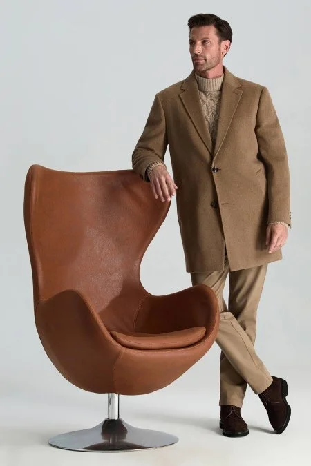 Pamuk Kaşmir Karışım Camel Chino Pantolon