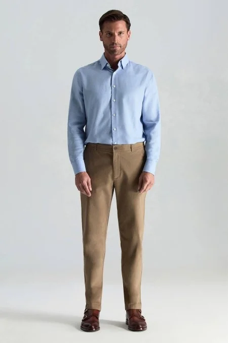 Pamuk Kaşmir Karışım Camel Chino Pantolon