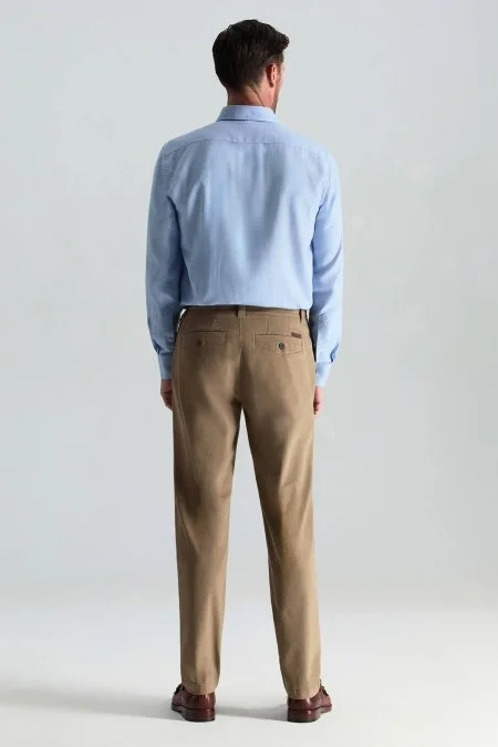 Pamuk Kaşmir Karışım Camel Chino Pantolon