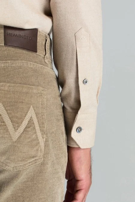 Pamuk Kaşmir Karışım Camel Gömlek