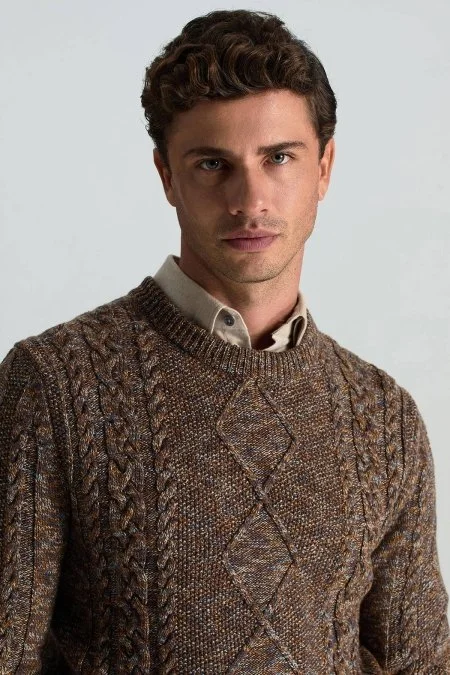 Pamuk Kaşmir Karışım Camel Gömlek