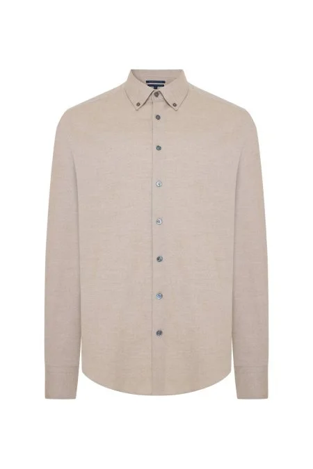 Pamuk Kaşmir Karışım Camel Gömlek