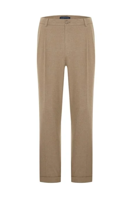 Pamuk Kaşmir Karışım Camel Chino Pantolon
