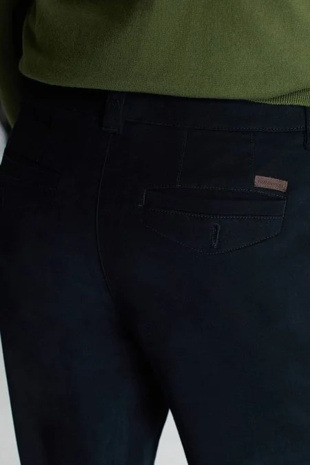 Pamuk Kaşmir Karışım Lacivert Chino Pantolon