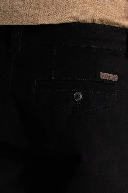 Pamuk Kaşmir Karışım Siyah Chino Pantolon