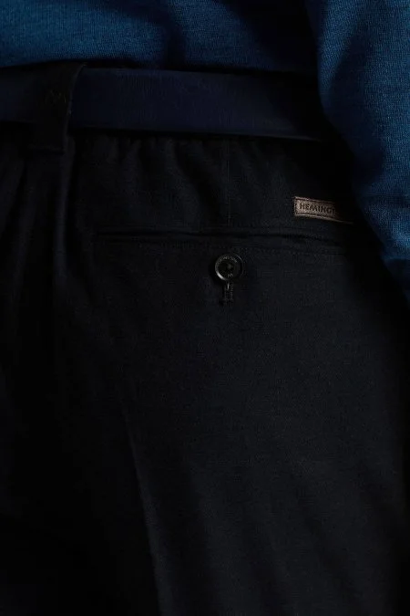 Pamuk Kaşmir Karışım Siyah Chino Pantolon