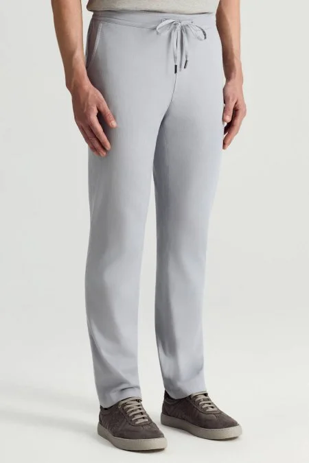 Pamuk Tencel Karışım Açık Mavi Relax Chino Pantolon