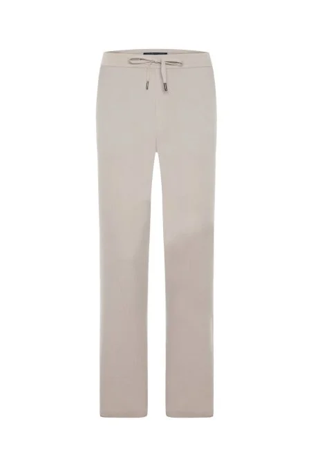 Pamuk Tencel Karışım Krem Relax Fit Yazlık Jogger Pantolon