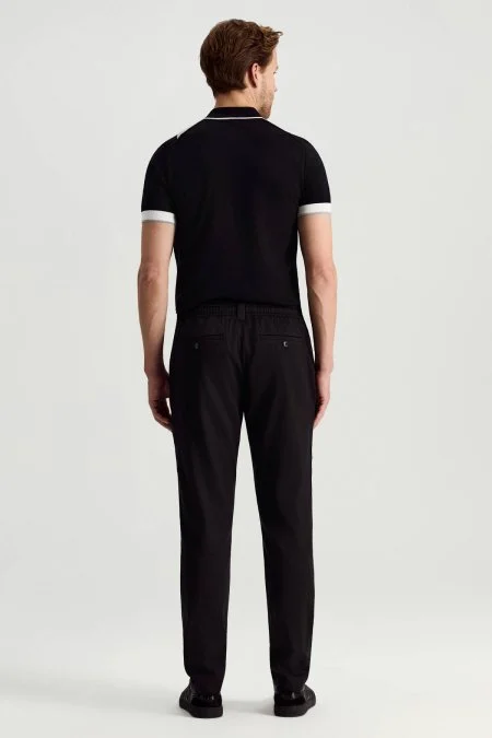 Pamuk Tencel Karışım Siyah Relax Fit Yazlık Jogger Pantolon