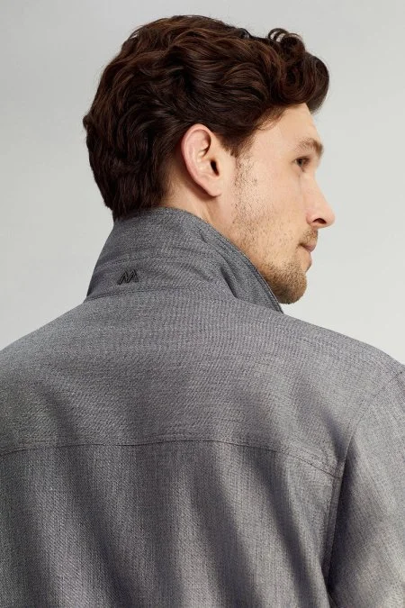 Pamuk Tencel Kumaş Metal Düğmeli Lacivert Ceket Gömlek