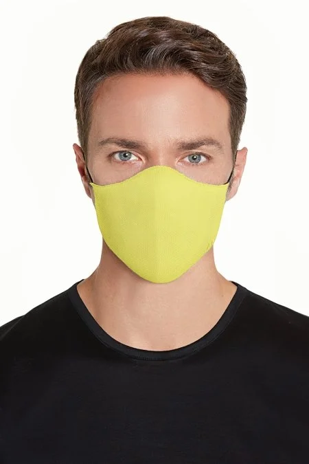 Pamuk Yıkanabilir Sarı Triko Maske