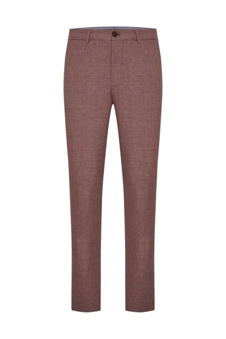 Pamuk Yün Karışım Gül Kurusu Chino Pantolon