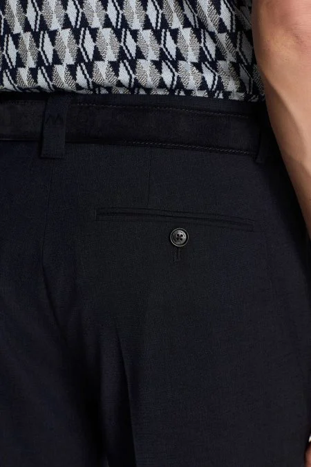 Pamuk Yün Karışım Lacivert Chino Pantolon