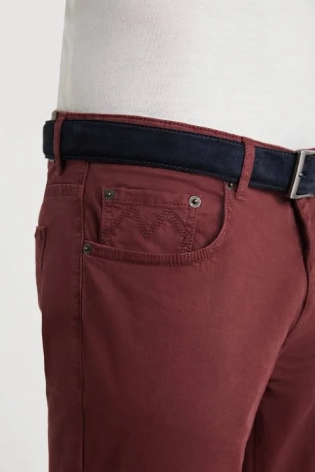 Pamuklu 5 Cep Bordo Pantolon