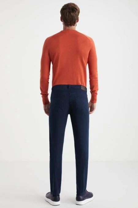 Pamuklu 5 Cep Lacivert Pantolon