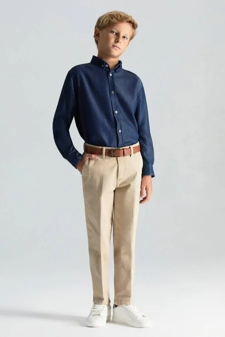 Pamuklu Camel Chino Çocuk Pantolon