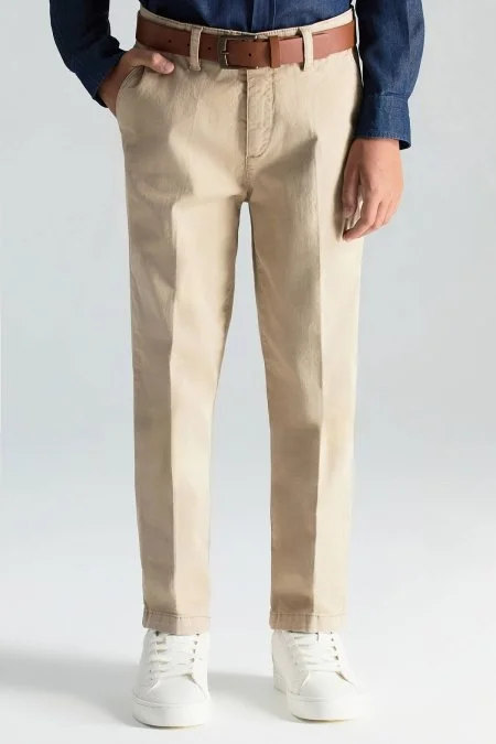 Pamuklu Camel Chino Çocuk Pantolon
