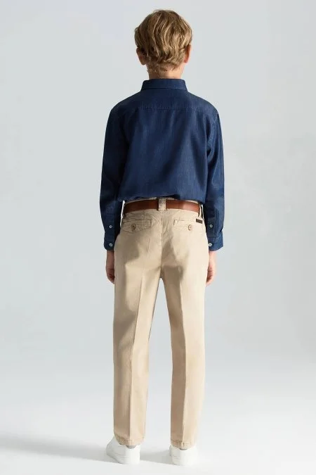 Pamuklu Camel Chino Çocuk Pantolon